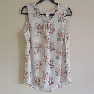 Terra & Sky Floral Sleeveless Women's Top Sz oX (14W) NWT